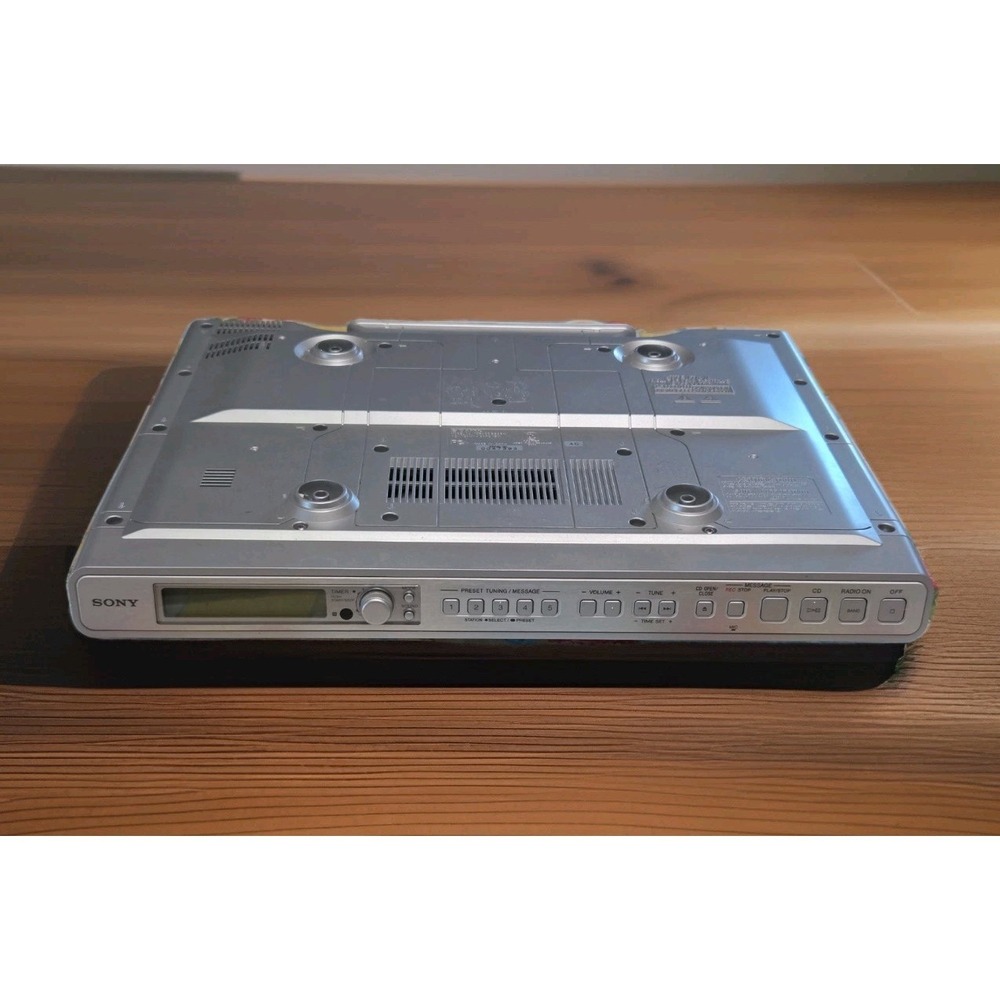 Sony ICF-CD553RM Kitchen Clock Radio Under Cabinet TV Weather FM Am Tuner CD